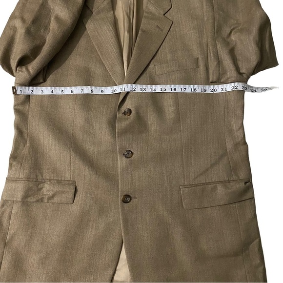 Ralph Lauren Canada Beige 3-Button Silk Wool Blend Suit Jacket Men’s Blazer 44L - Picture 8 of 14